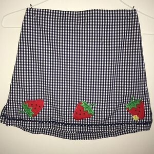 Kelly’s Kids girls navy blue gingham skort, sz 7/8